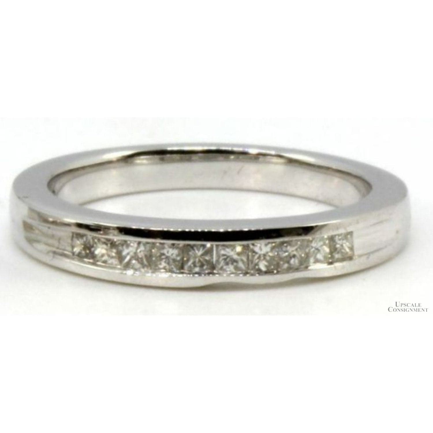 .33ctw Princess Cut Diamond 14K White Gold Wedding Band - 6.25-6.5 - Thumbnail 2