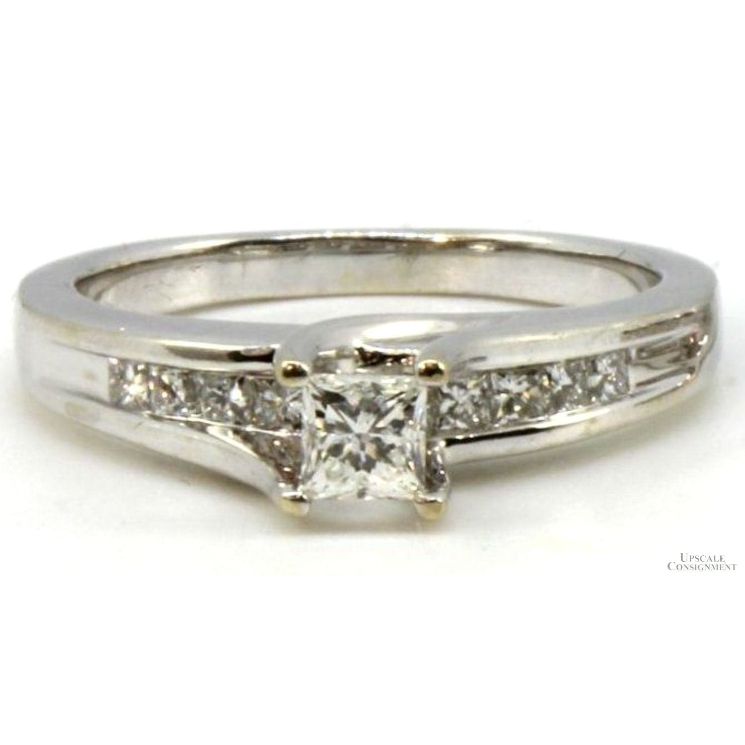 .77ctw Princess Cut Diamond 14K White Gold Engagement Ring - Size 7.75 - Thumbnail 2