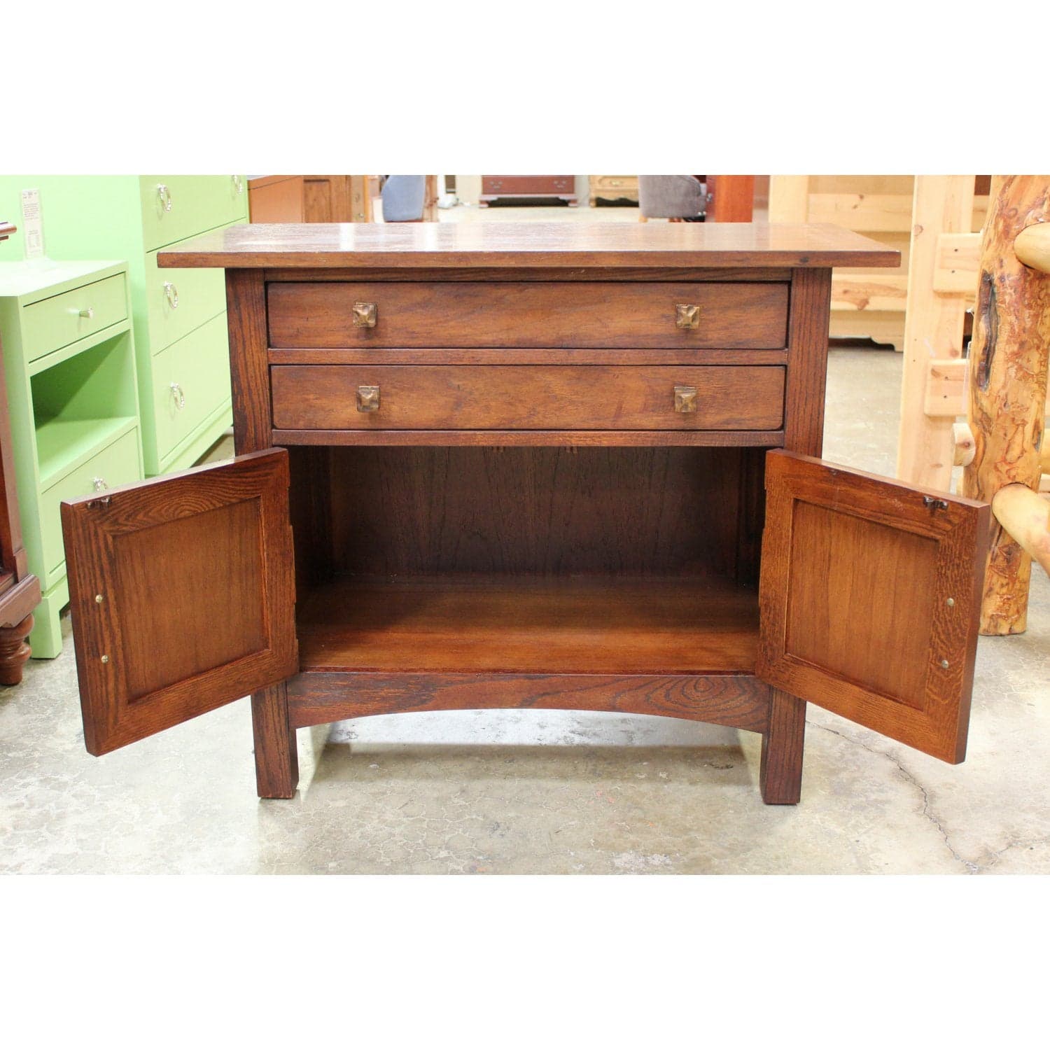 Century Craftsman Style Nightstand w/Cabinet - Dark Finish - Thumbnail 3