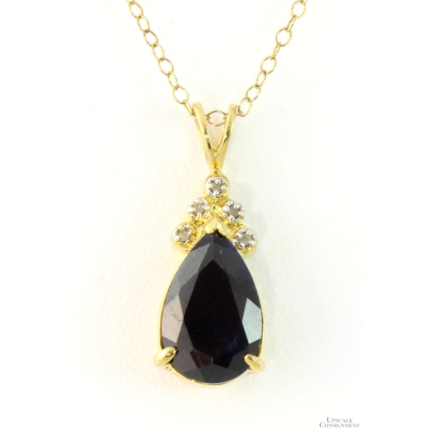 5.95ct Black Sapphire Diamond 18K Gold Vermeil Necklace - 18 in - Image 1