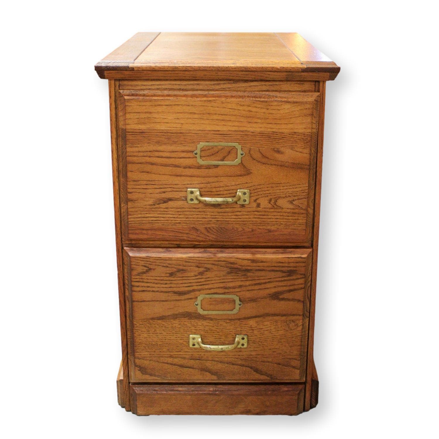 Oak 2 Drawer File Cabinet - Honey - Image 1
