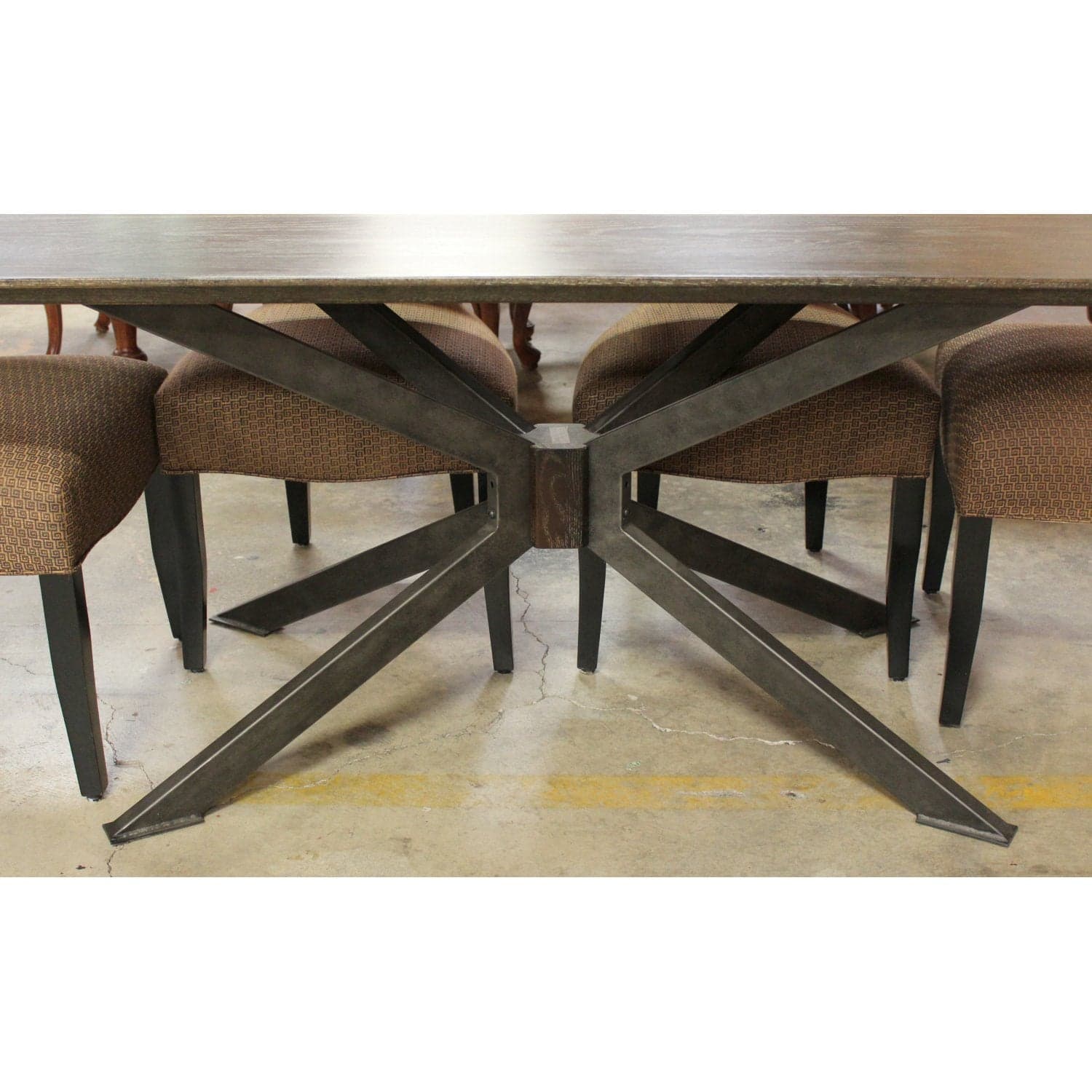 Vance Modern Dining Table w/6 Copper Chairs - Brown - Thumbnail 6