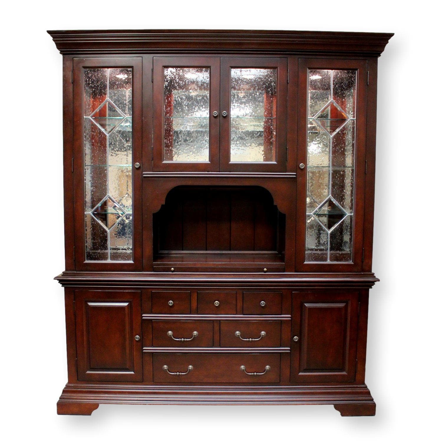 Stanley Furniture Seeded Glass Door China Cabinet - Dark Finish - Image 1