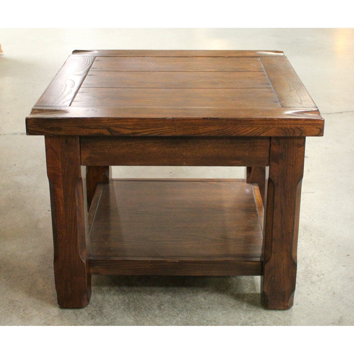 Rustic Square Oak End Table - Dark Oak - Thumbnail 2