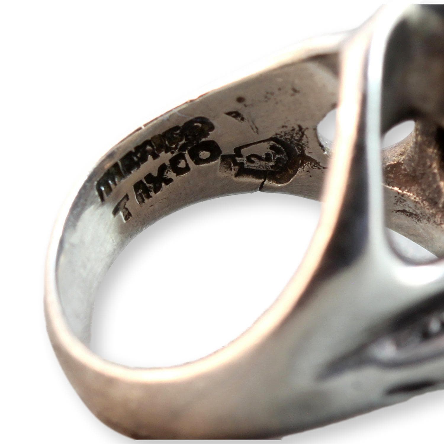 Modernist Fine 950 Silver Black Sapphire Ring by Mateo - Size 7.5 - Thumbnail 6