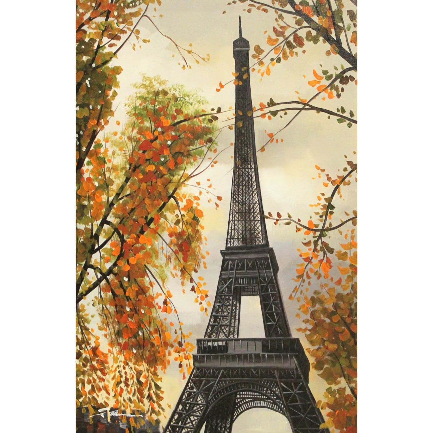 Framed Original Oil Eiffel Tower - Thumbnail 2