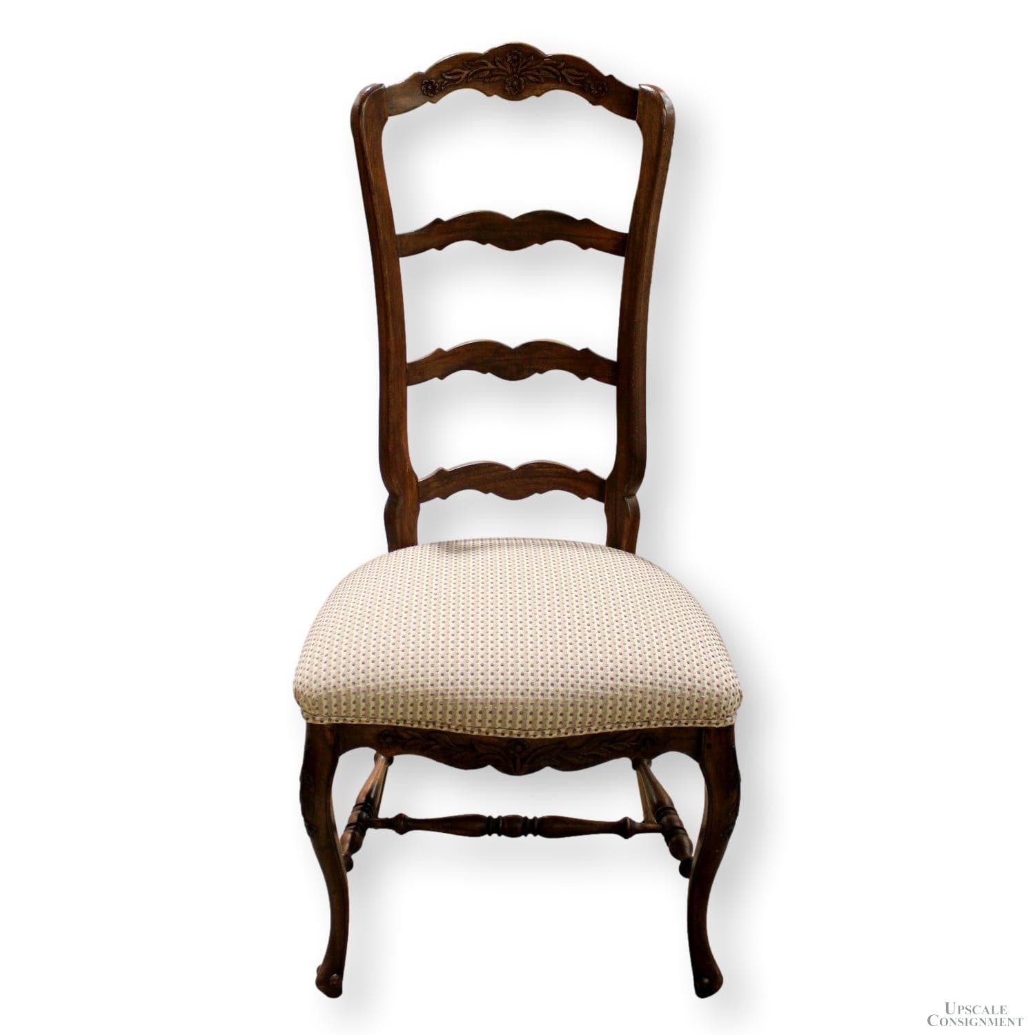 Walnut High Back French Provincial Accent Chair - Dark Finish - Image 1