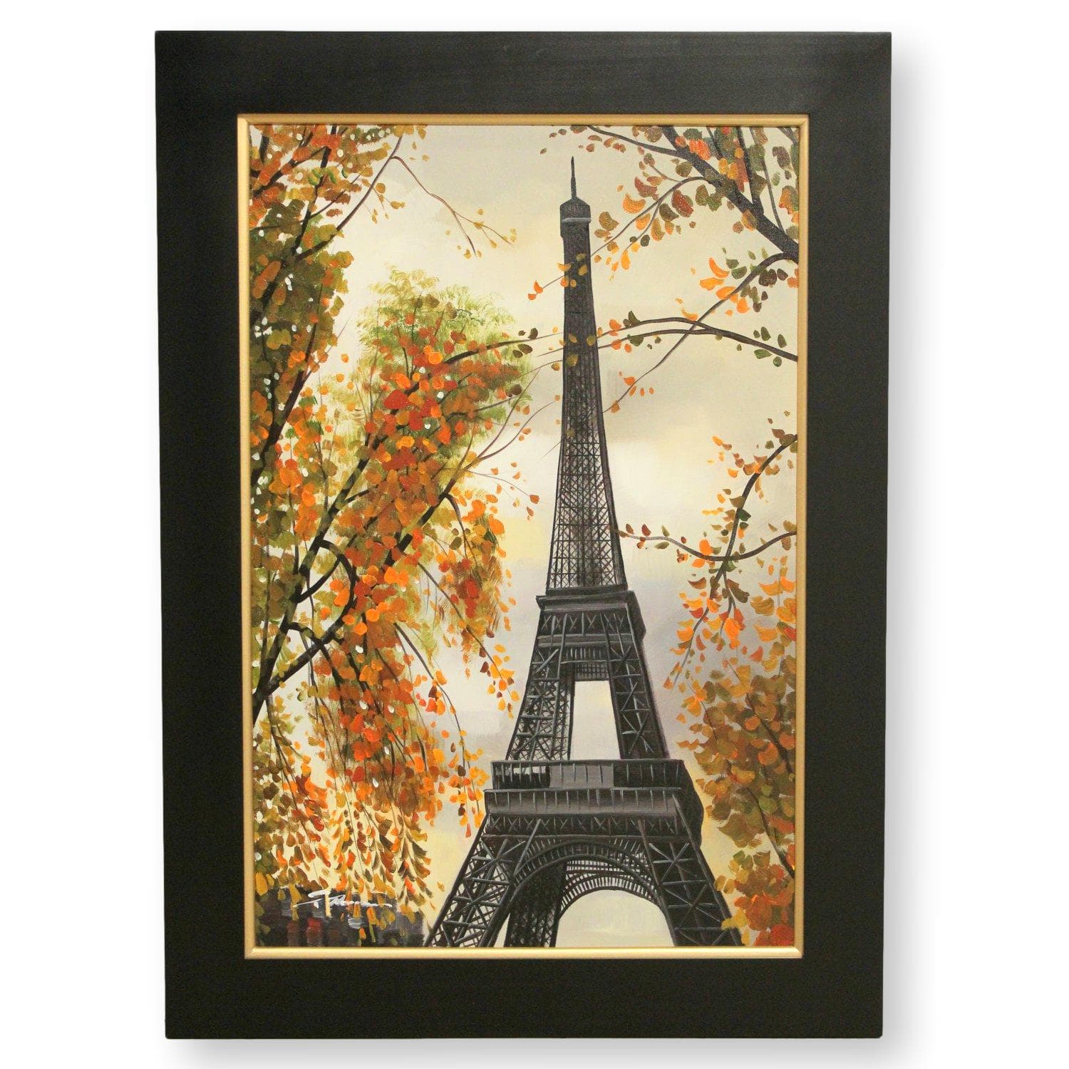 Framed Original Oil Eiffel Tower - Image 1