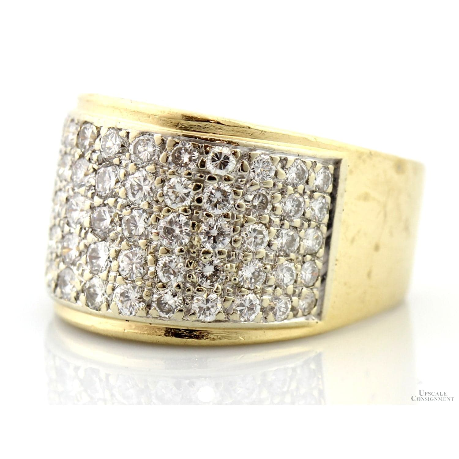 14K Gold 1.50ctw Pave Diamond Modernist Ring - Euro Shank - Size 6 - Image 1