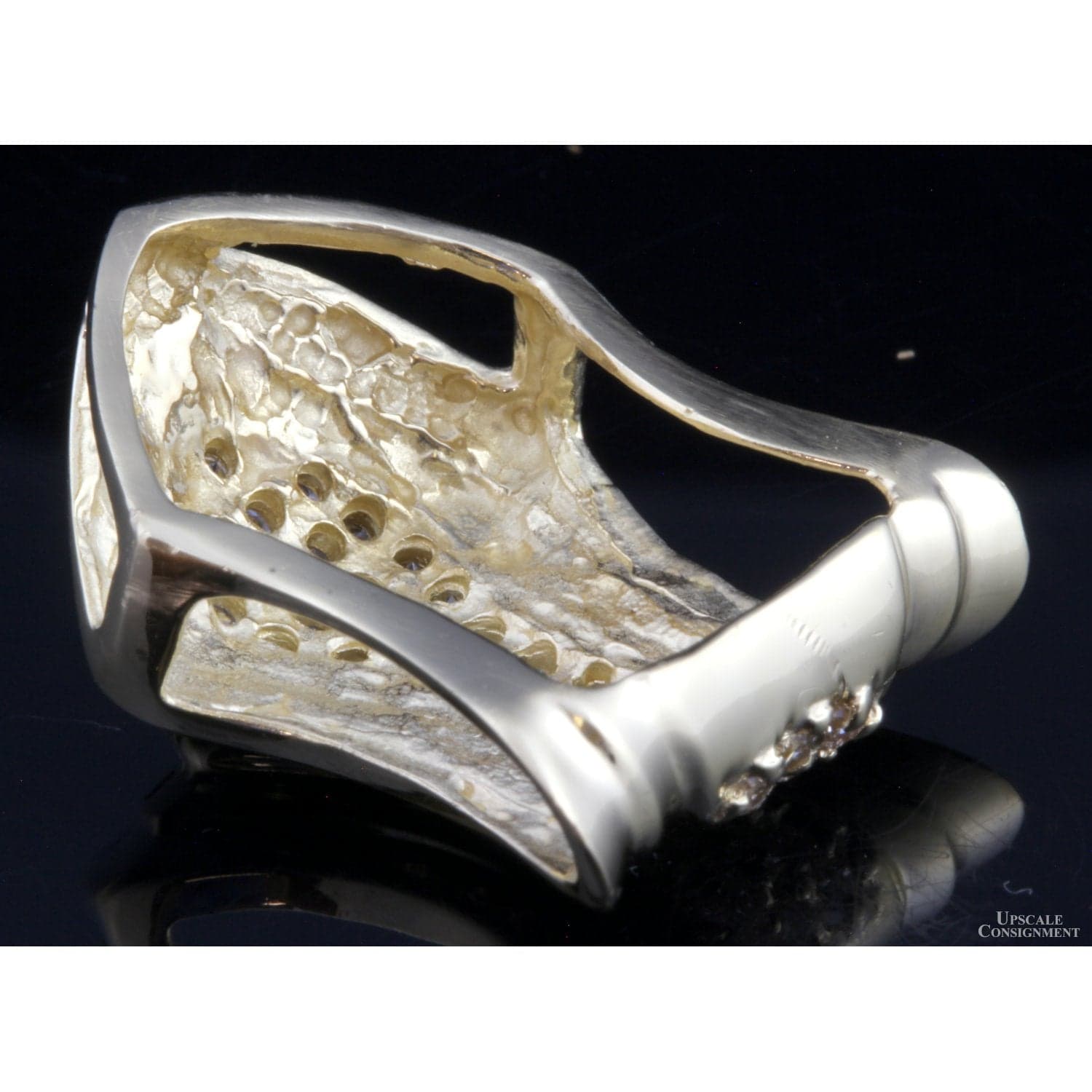 14K Yellow Gold & .67ctw Diamond Shield-Shaped Slide Pendant - 1 inch - Thumbnail 4