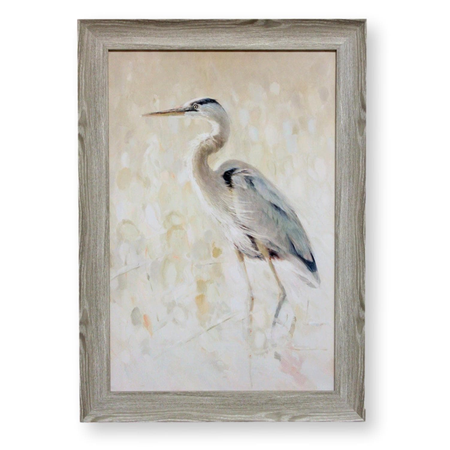 Framed Retouched Print - Left Facing White Heron - Image 1