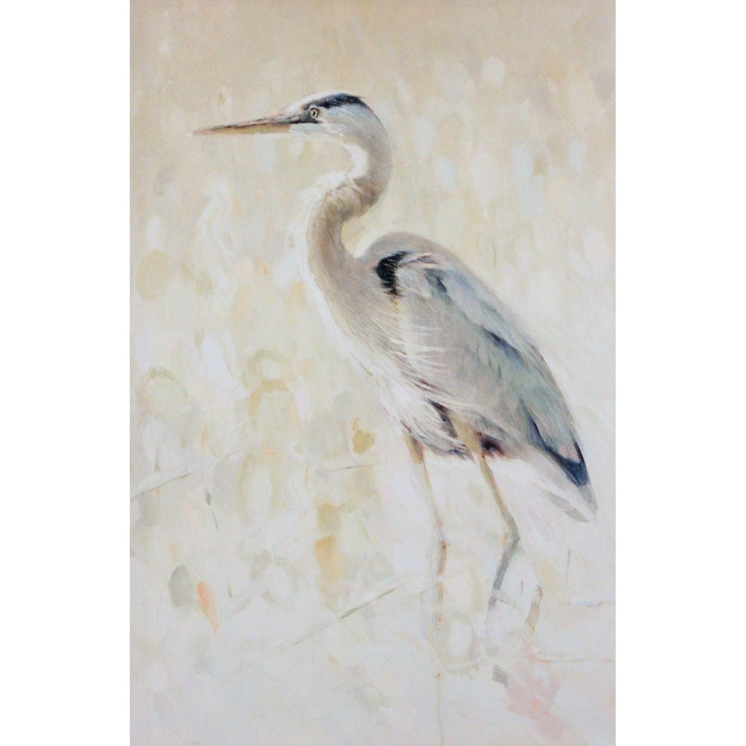 Framed Retouched Print - Left Facing White Heron - Thumbnail 2
