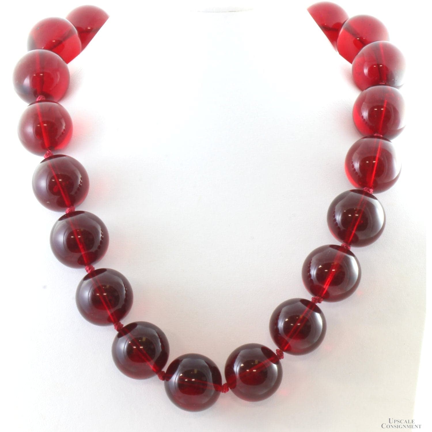 Premium Quality Natural Baltic Red Amber Bead 22" Necklace - 22 in - Image 1