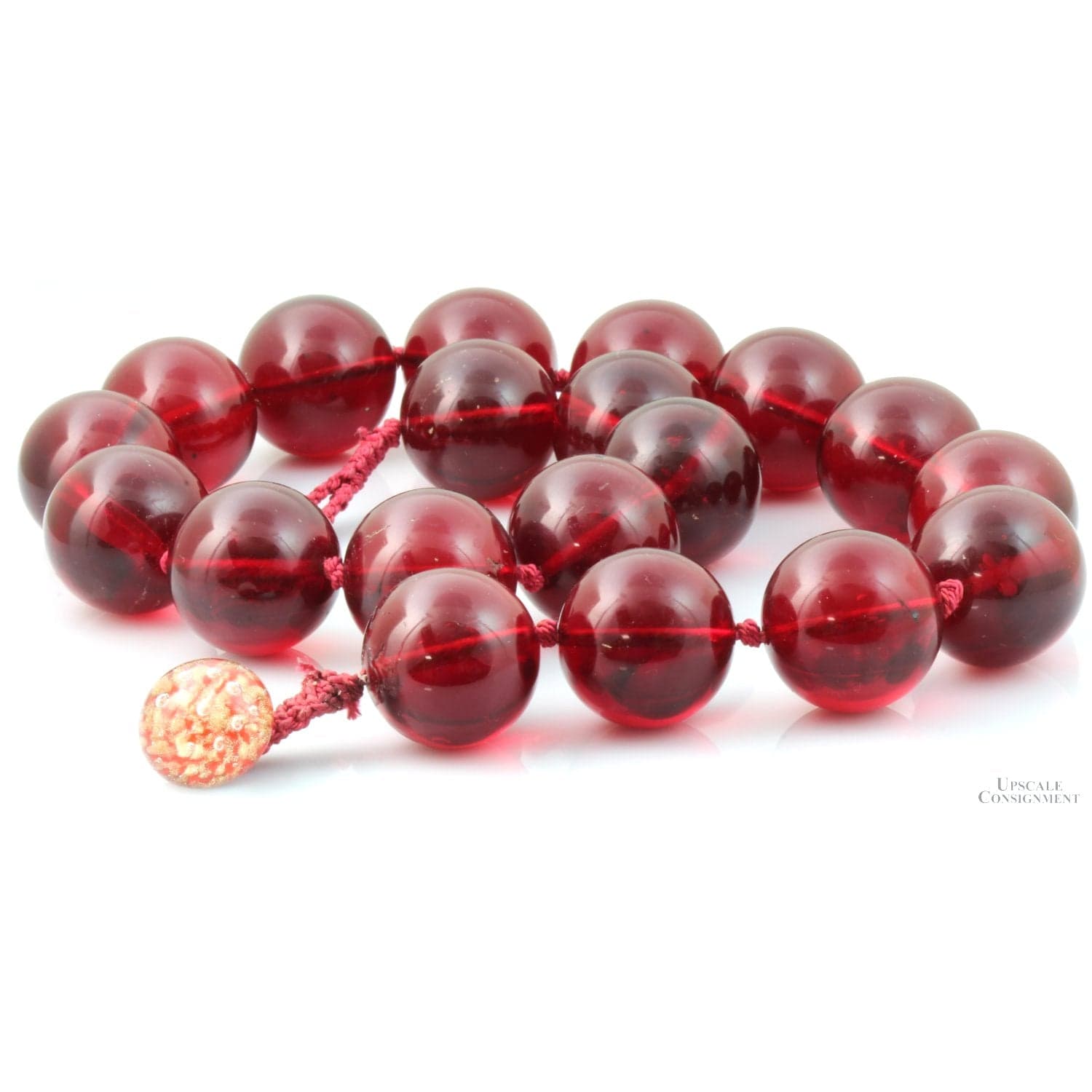 Premium Quality Natural Baltic Red Amber Bead 22" Necklace - 22 in - Thumbnail 2