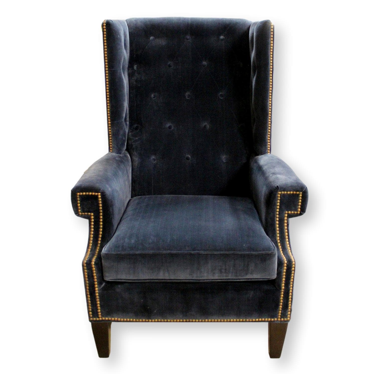 CR Laine Navy Wingback Chair - Navy - Image 1