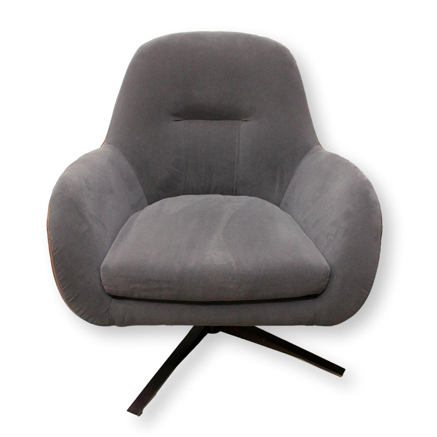 American Leather Gray Swivel Chair - Gray - Image 1