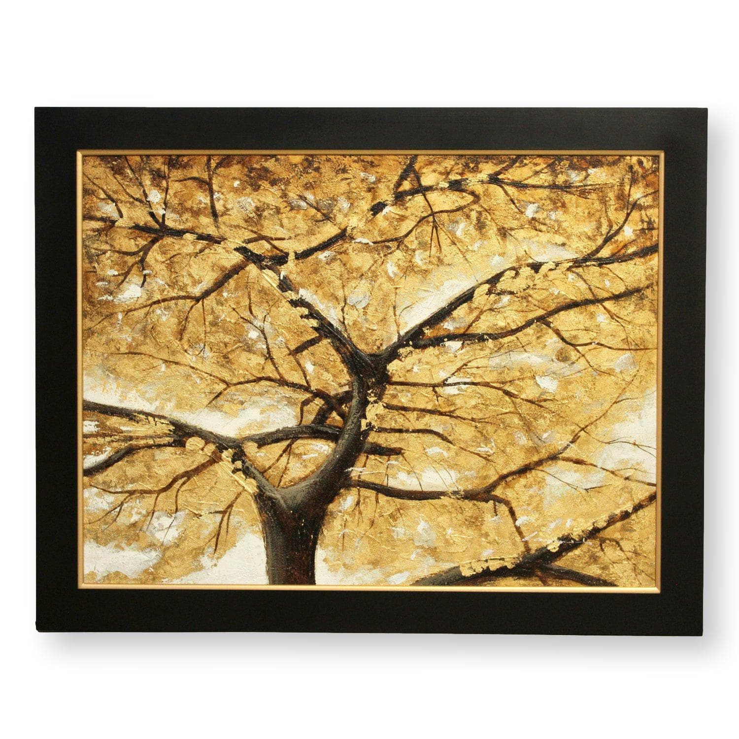 Framed Original Oil Gold Tree - Image 1