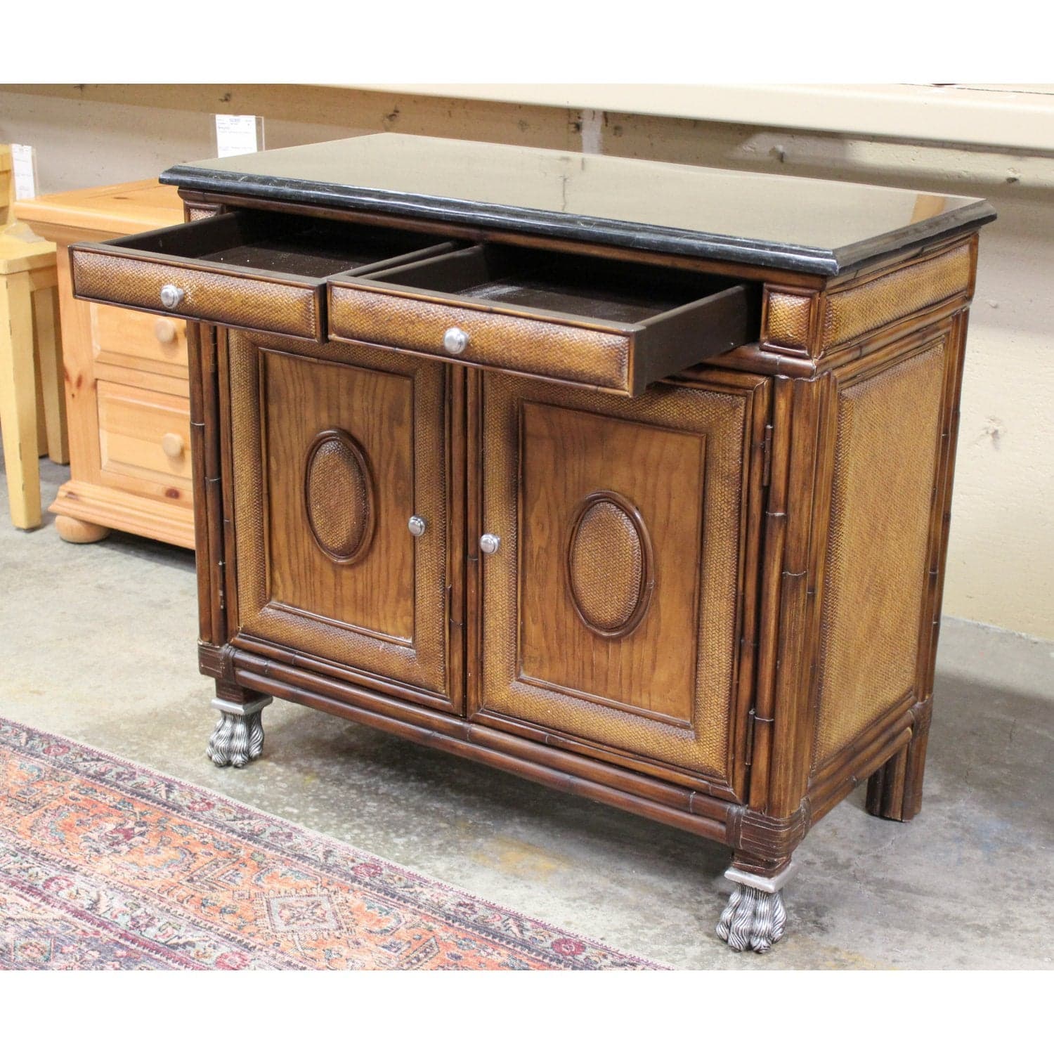 Thomasville "Ernest Hemmingway" Granite Top Nightstand - Thumbnail 3