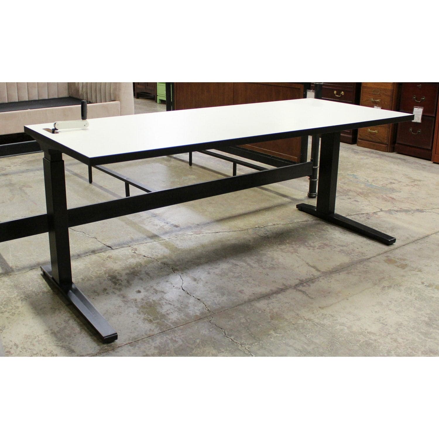 Herman Miller Sit/Stand Adjustable Desk - White & Black - Thumbnail 2