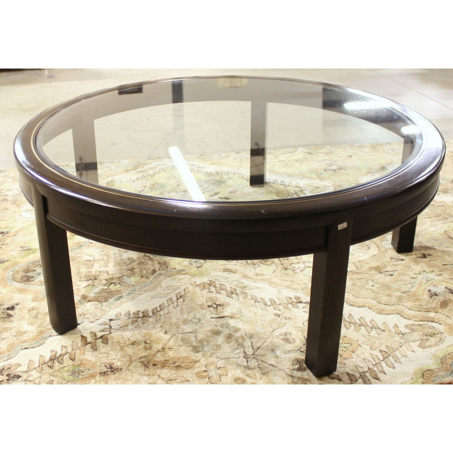 Henredon Round Cocktail Table - Dark Finish - Thumbnail 3