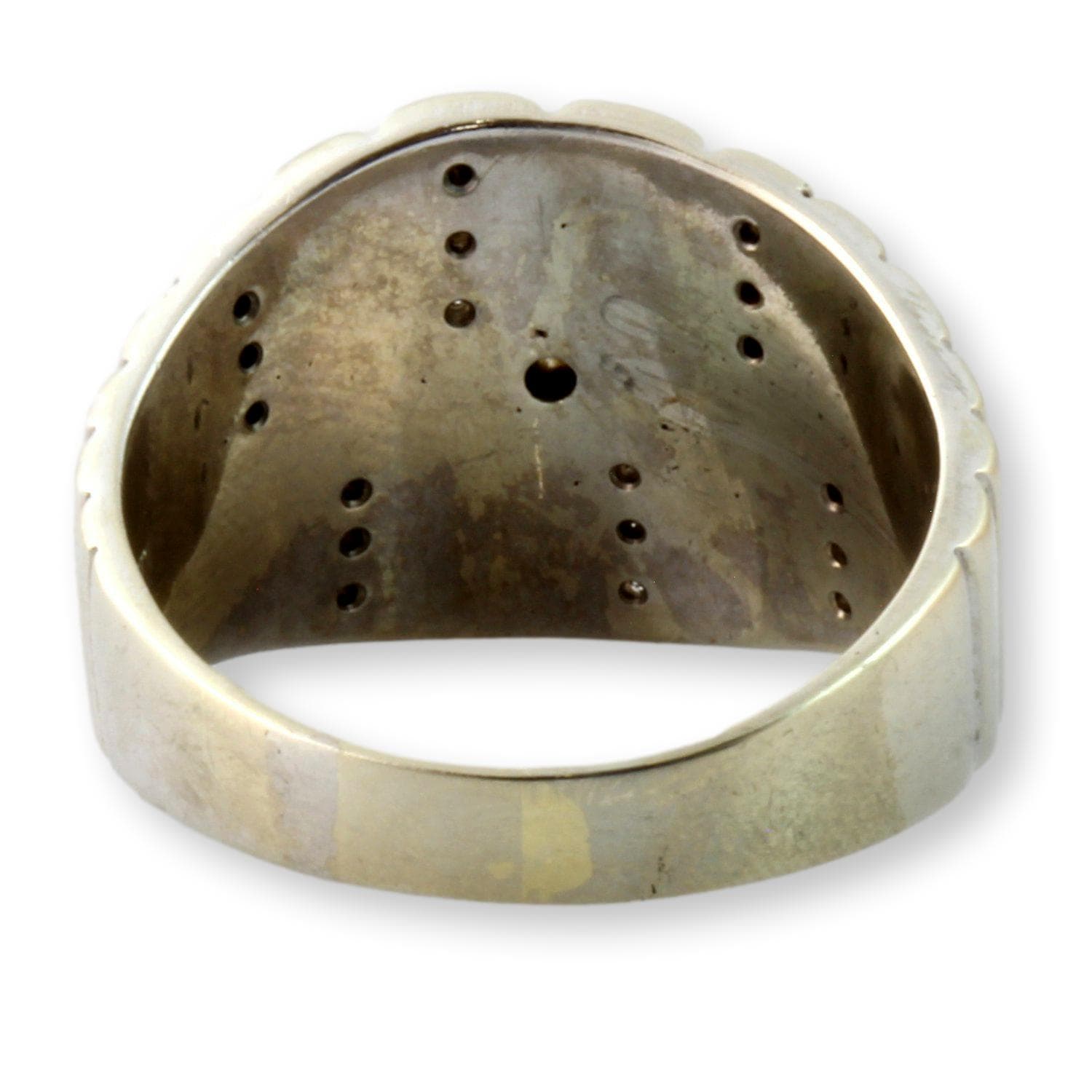 Mid-Century Modernist 14K White Gold 1.09ctw Diamond Unisex Ring - Size 12.25 - Thumbnail 6