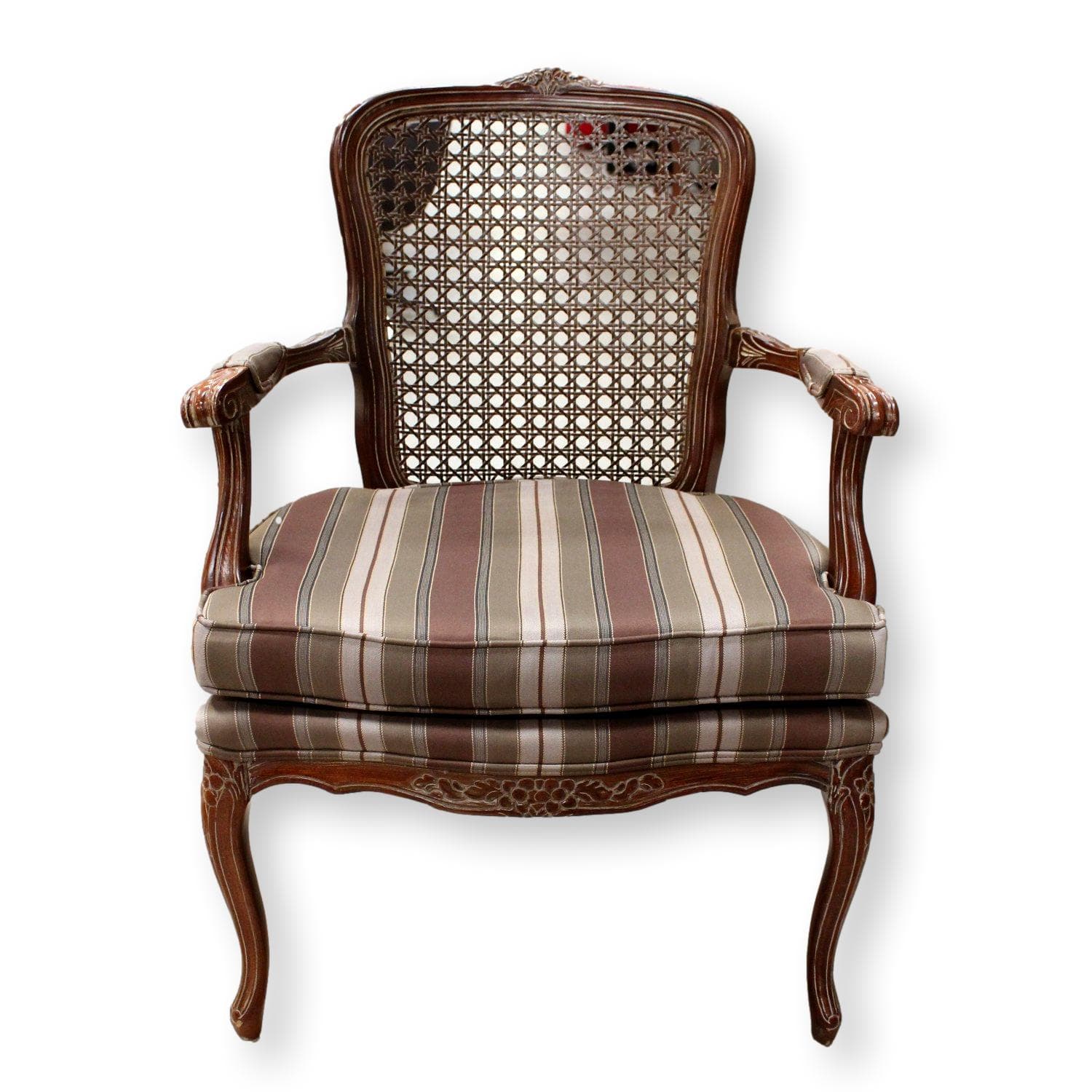 Harris Marcus Home Mocha & Gray Striped Fauteuil Chair - Multi-Color - Image 1