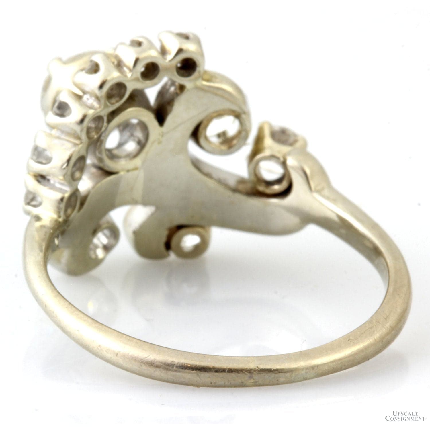 1.12ctw Old European Cut 14K White Gold Heirloom Ring - Size 7.25 - Thumbnail 5