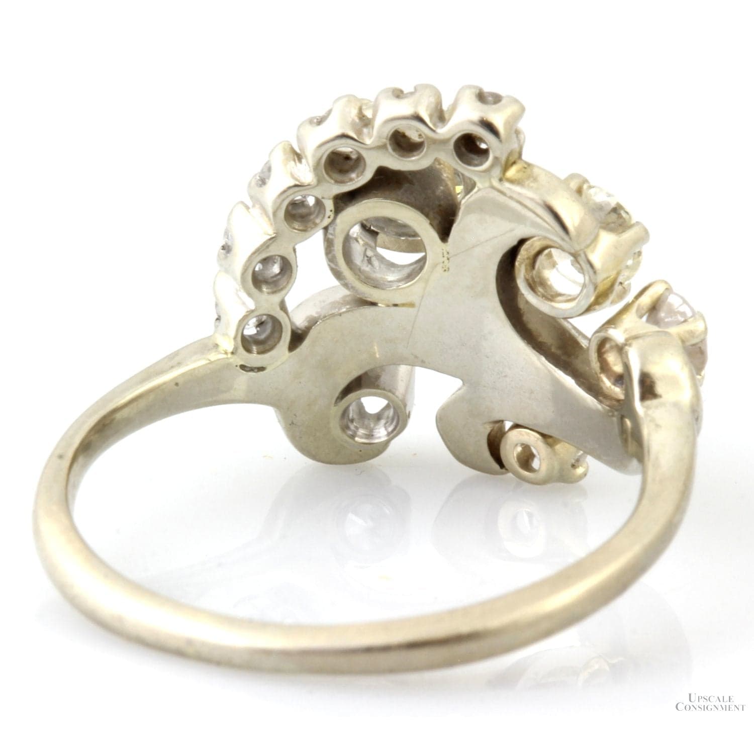 1.12ctw Old European Cut 14K White Gold Heirloom Ring - Size 7.25 - Thumbnail 6