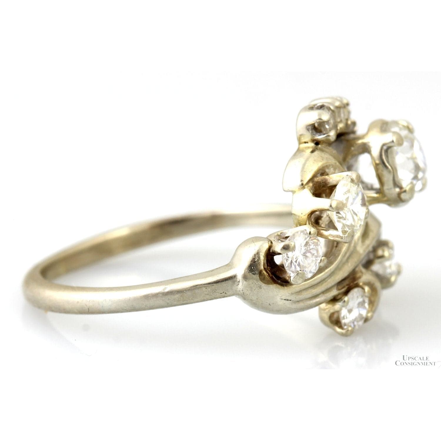 1.12ctw Old European Cut 14K White Gold Heirloom Ring - Size 7.25 - Thumbnail 3