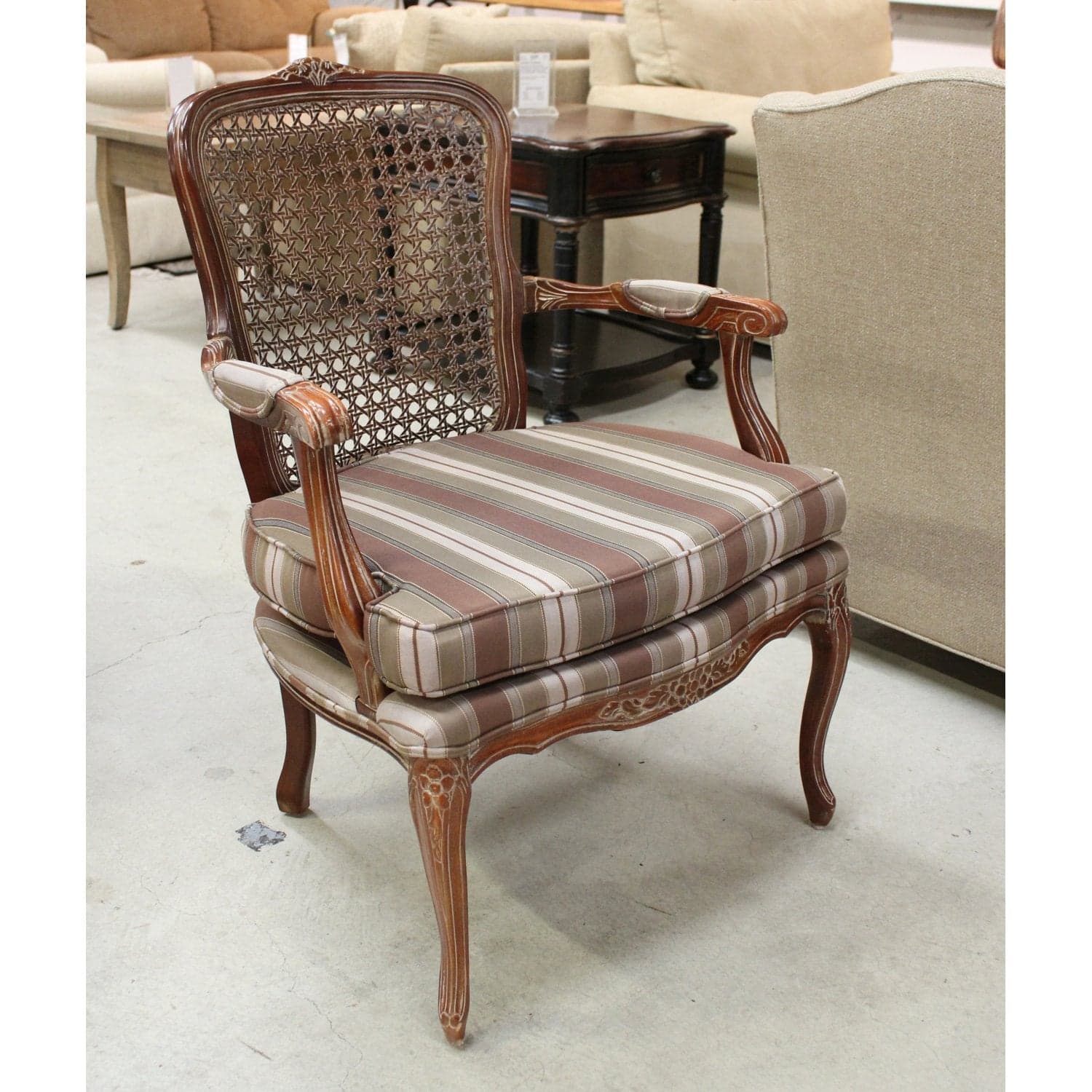 Harris Marcus Home Mocha & Gray Striped Fauteuil Chair - Multi-Color - Thumbnail 2