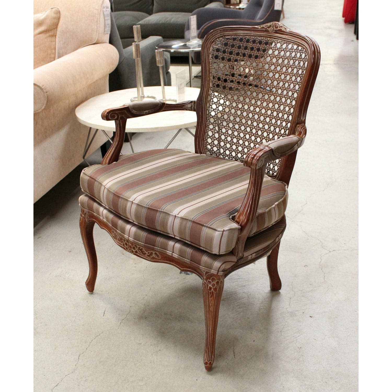 Harris Marcus Home Mocha & Gray Striped Fauteuil Chair - Multi-Color - Thumbnail 3