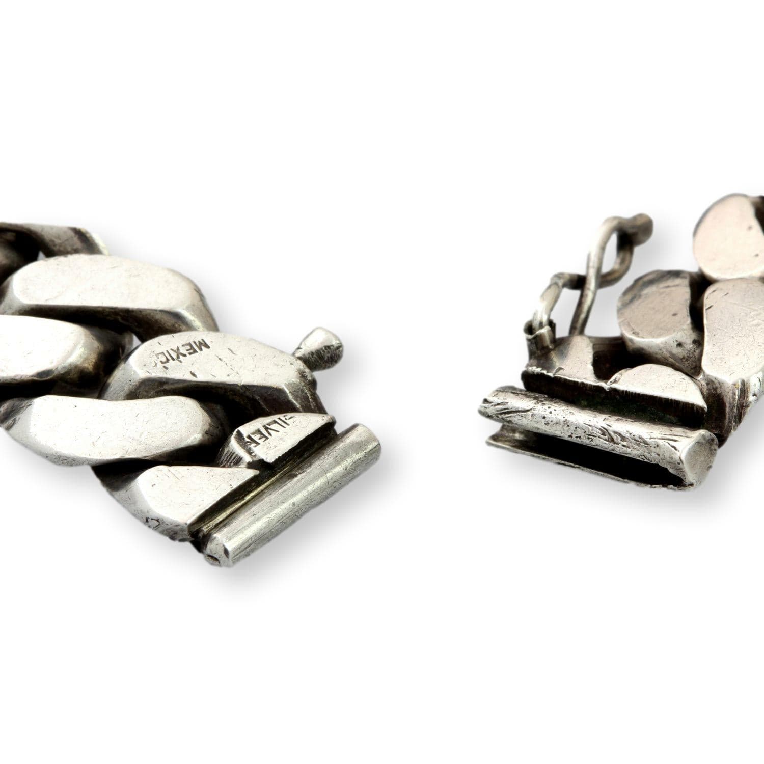 Mexican Silver Cuban Curb Link Bracelet - Circa 1930s–1940s - Size 6.25-6.50 - Thumbnail 5