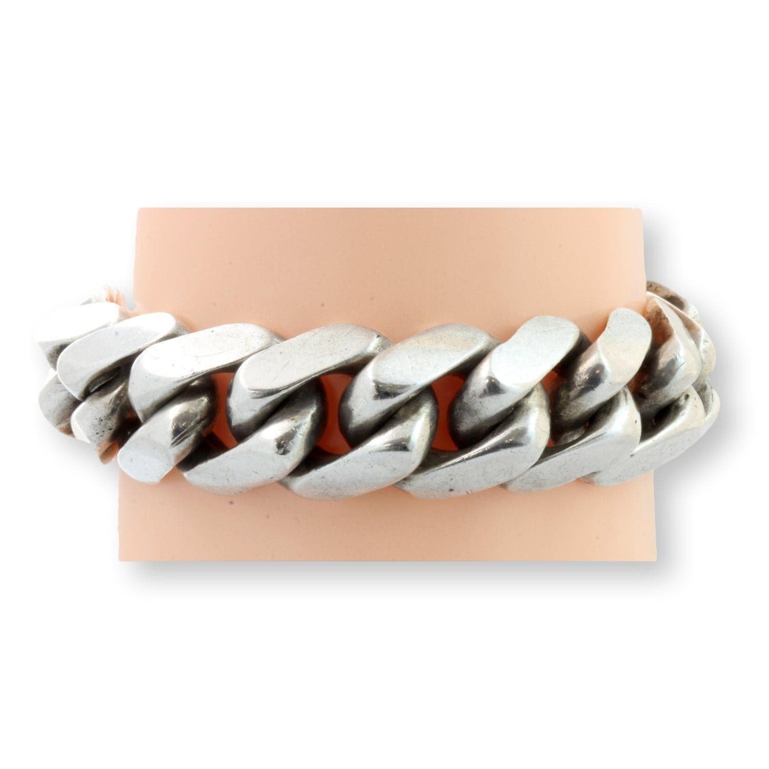 Mexican Silver Cuban Curb Link Bracelet - Circa 1930s–1940s - Size 6.25-6.50 - Thumbnail 3