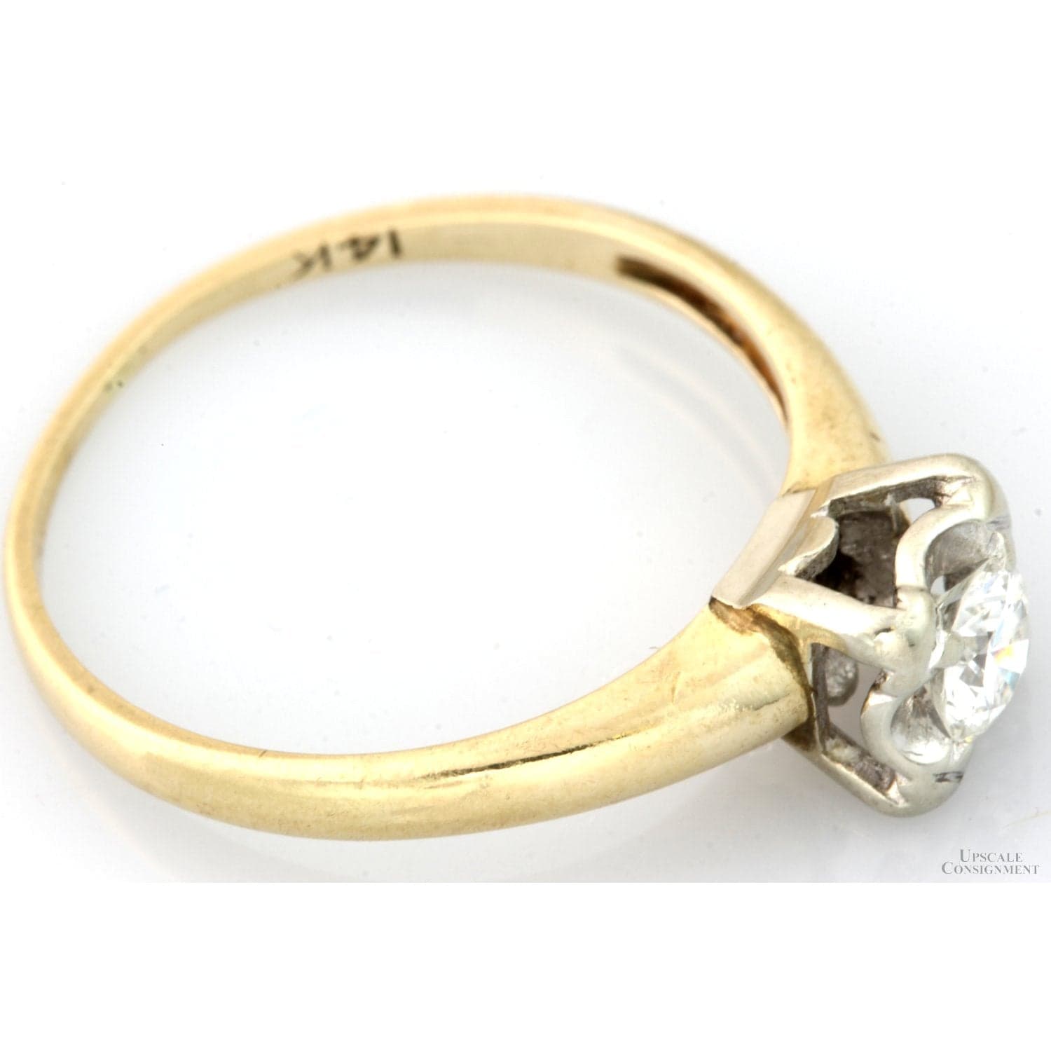 Mid Century Modern .25ctw Diamond 14K Yellow Gold Ring - Size 5.75 - Thumbnail 3