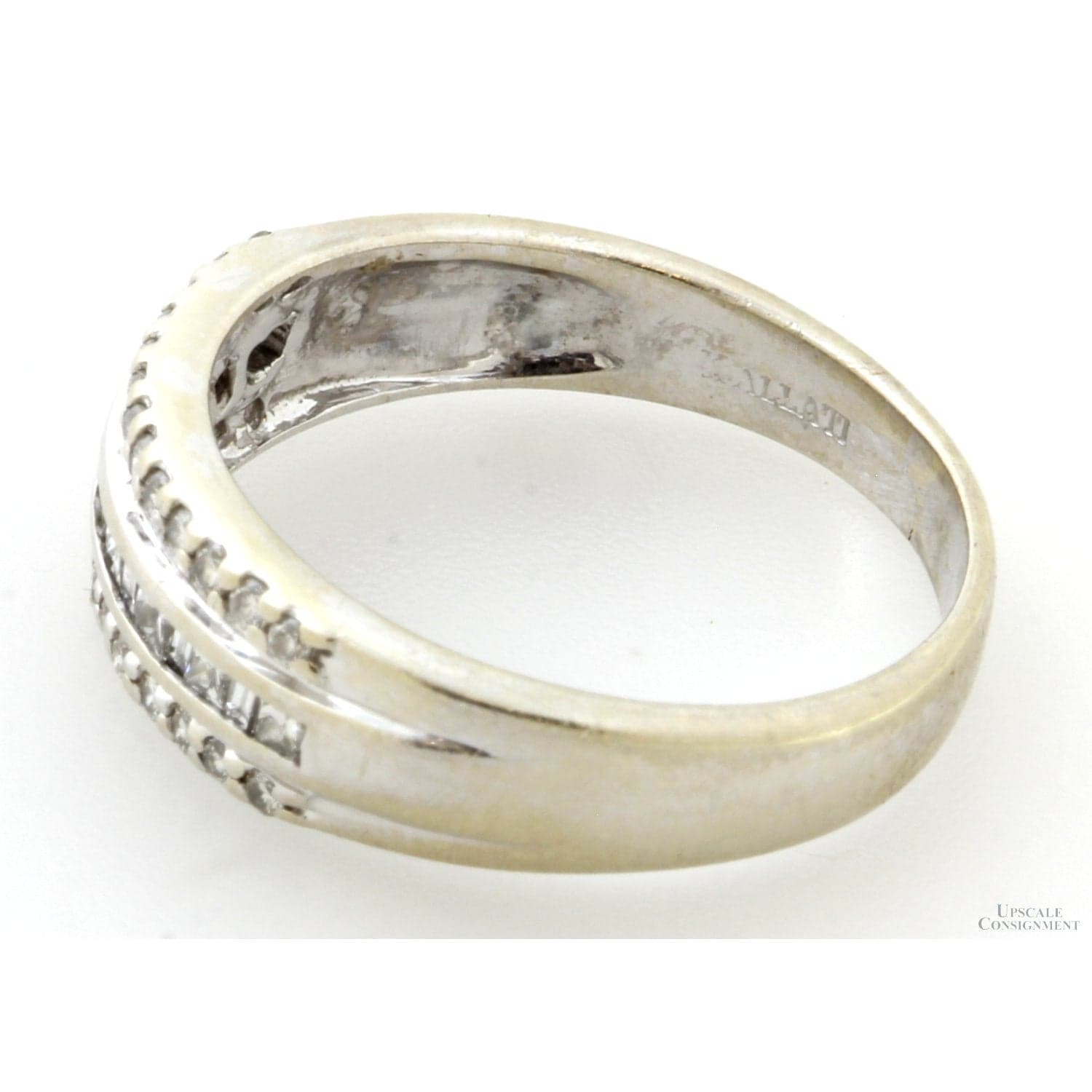 .75ctw Diamond Three-Row 14K White Gold Anniversary Band - Size 9 - Thumbnail 2