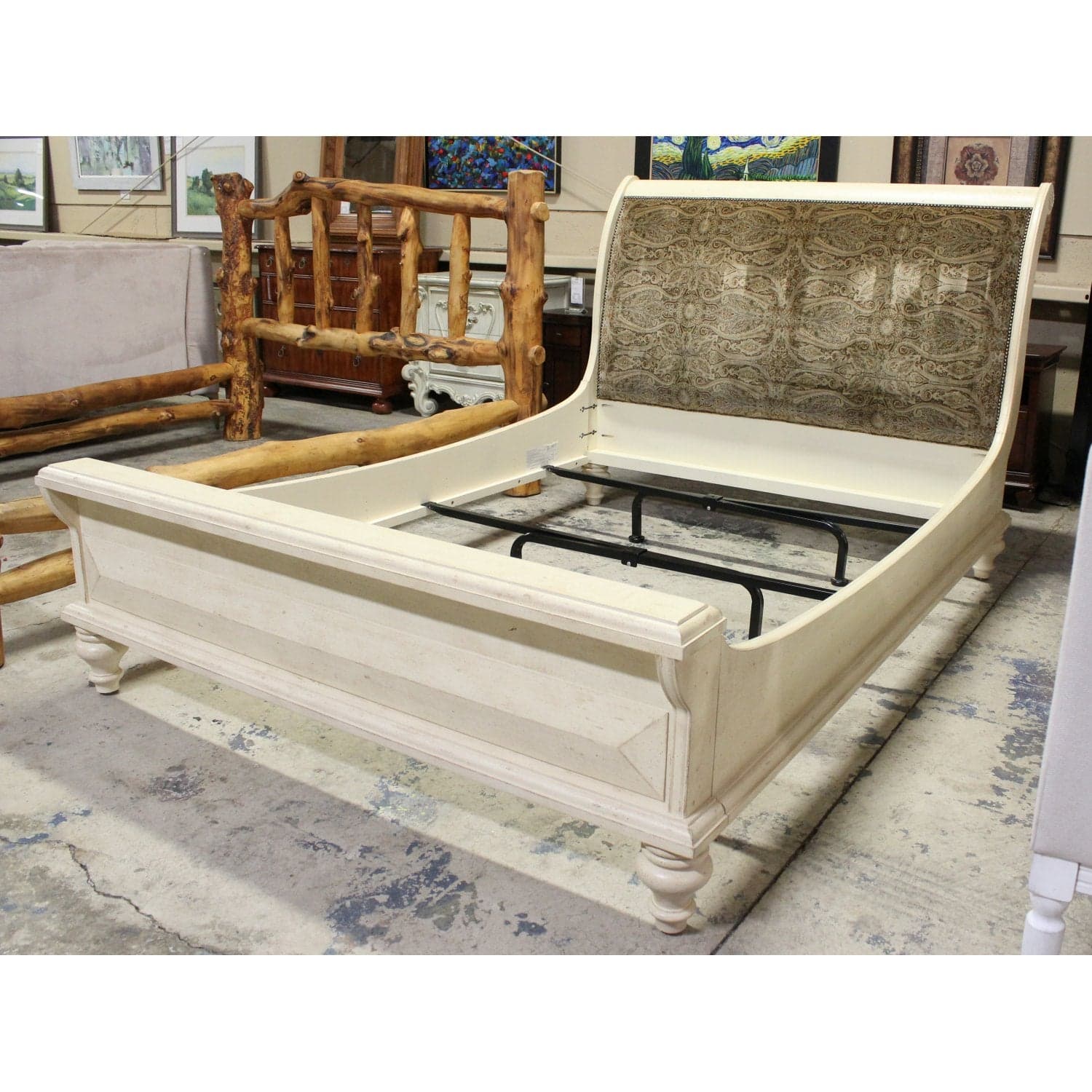 Harden Furniture Upholstered Queen Size Bed - Cream - Thumbnail 2