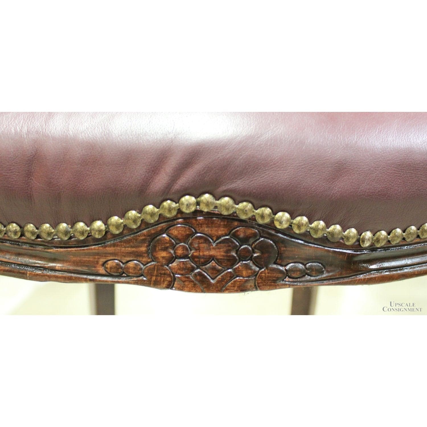 Harris Marcus Furn. Co. Pair of Leather Bar Stools - Cordovan - Thumbnail 7