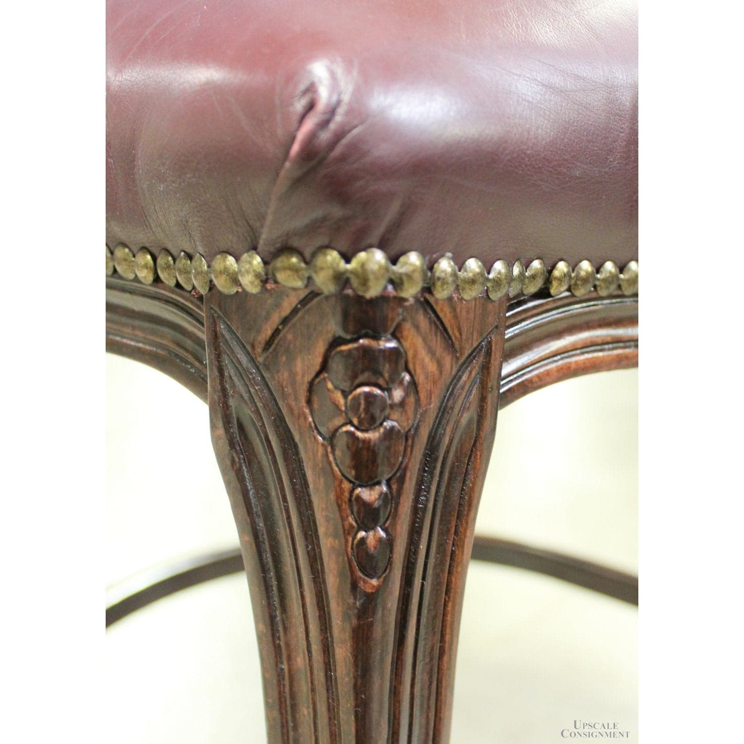 Harris Marcus Furn. Co. Pair of Leather Bar Stools - Cordovan - Thumbnail 8