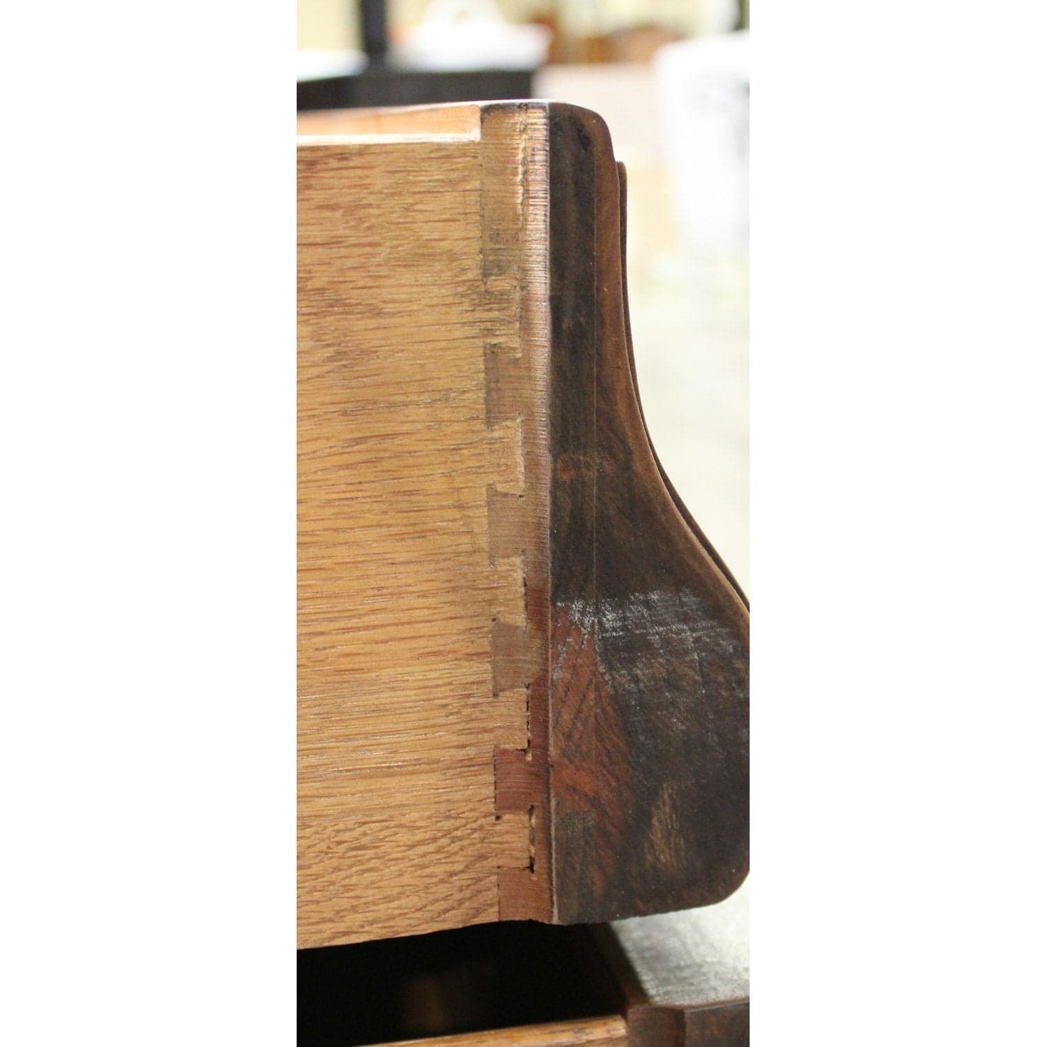 White Fine Furniture Bombe Chest - Walnut Finish - Thumbnail 5