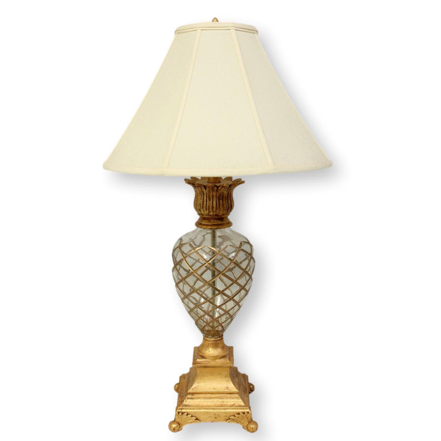 Clear Diamond Lattice Table Lamp - Image 1