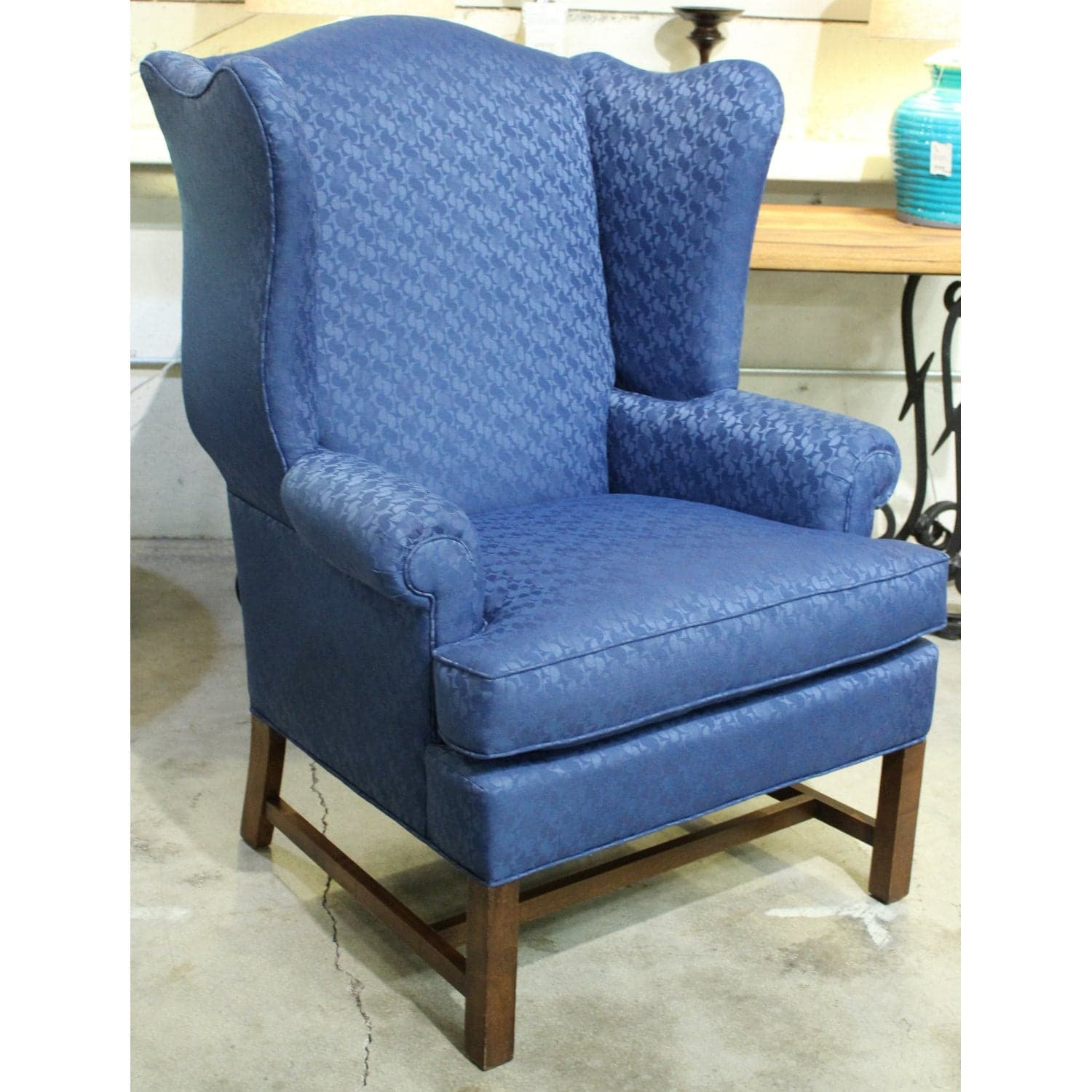 Blue Wingback Chair - Blue - Thumbnail 2