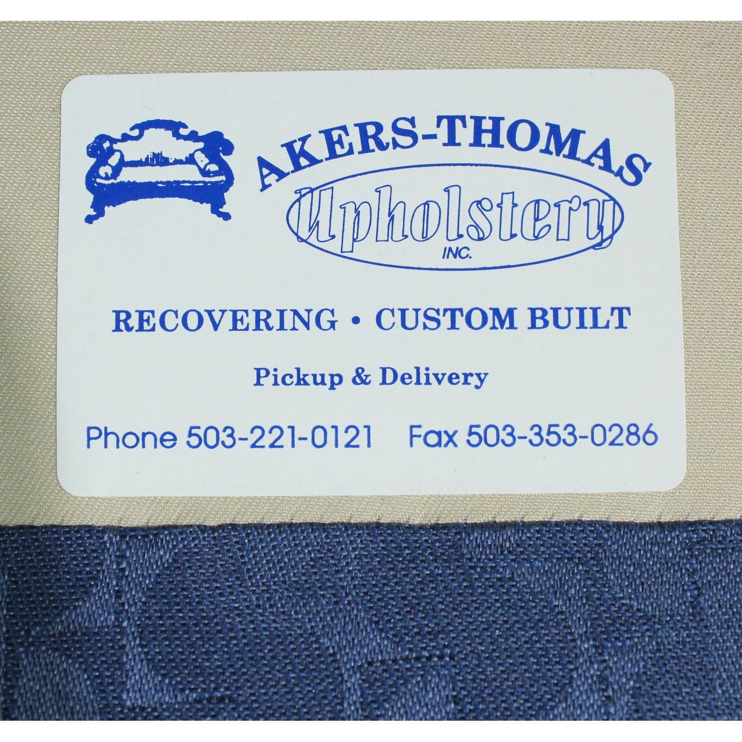 Blue Wingback Chair - Blue - Thumbnail 5