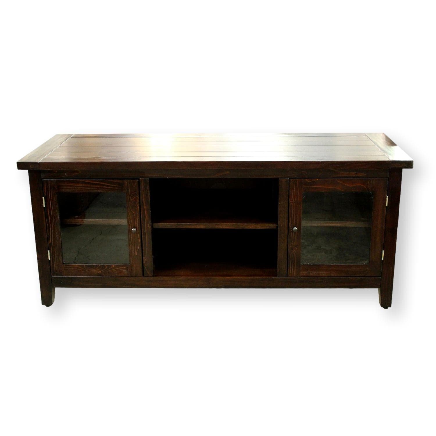 World Market Dark Pine Media Console - Dark Brown - Image 1