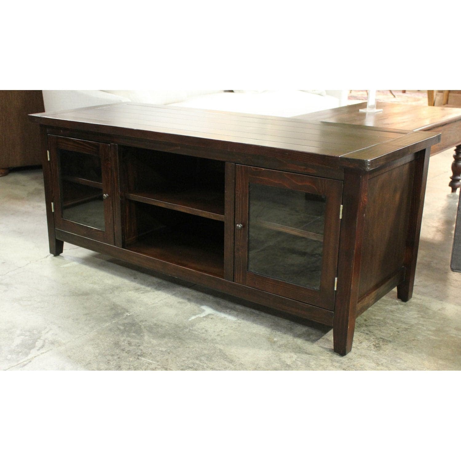 World Market Dark Pine Media Console - Dark Brown - Thumbnail 3
