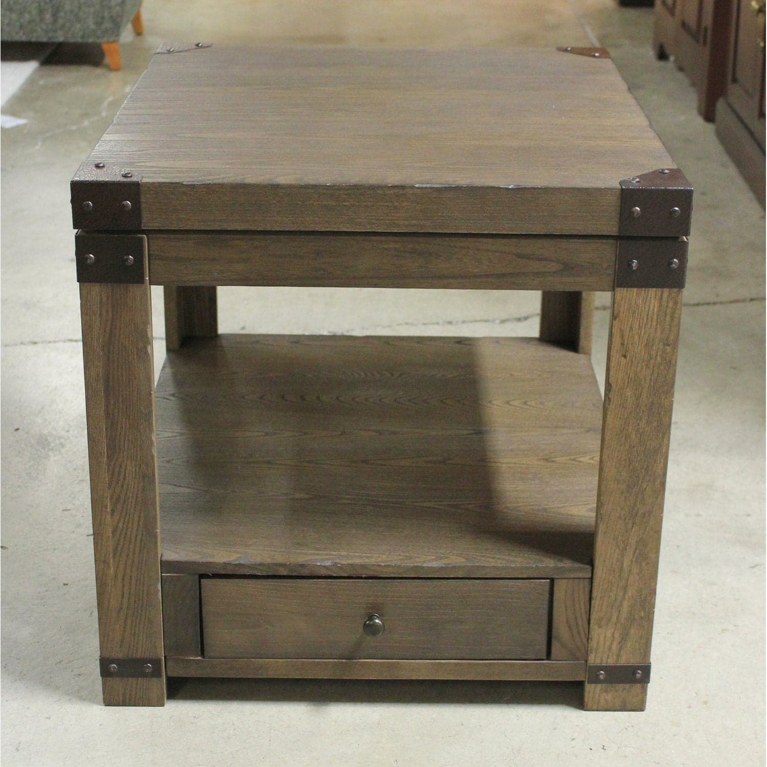 Ashley Industrial End Table - Taupe - Thumbnail 2