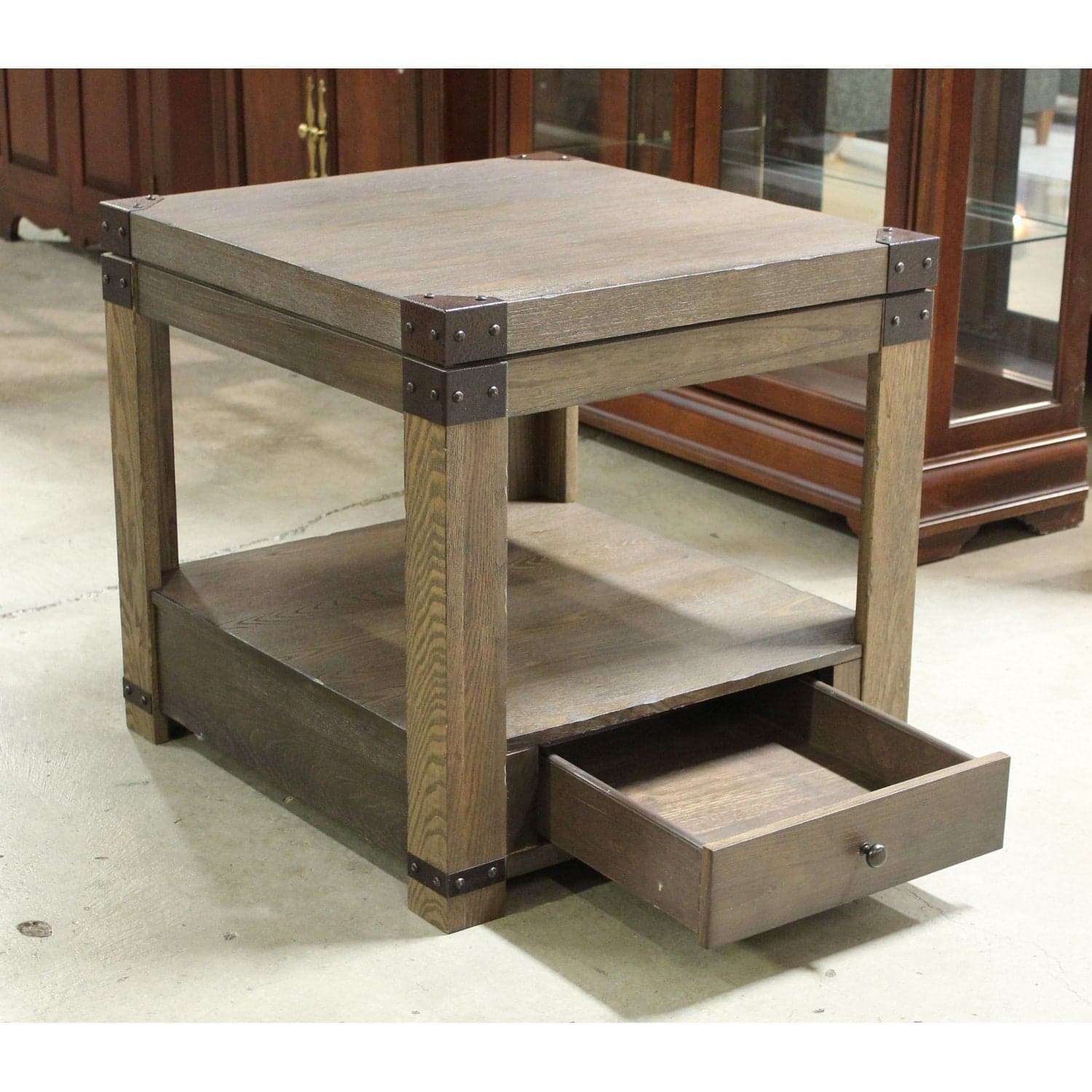 Ashley Industrial End Table - Taupe - Thumbnail 4