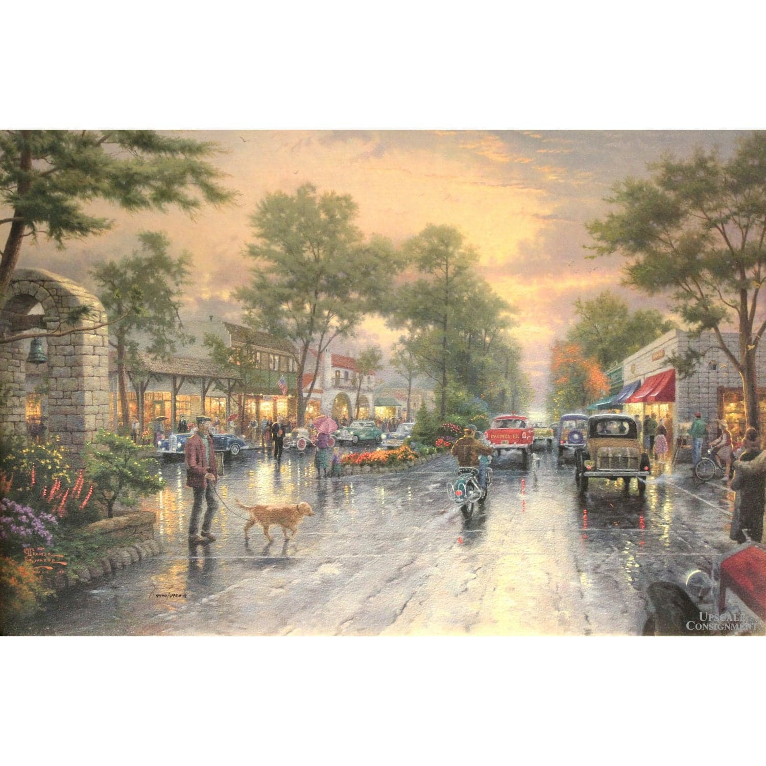 Framed Limited Edition Print "Carmel, Sunset on Ocean Avenue" by Thomas Kinkade - Thumbnail 2
