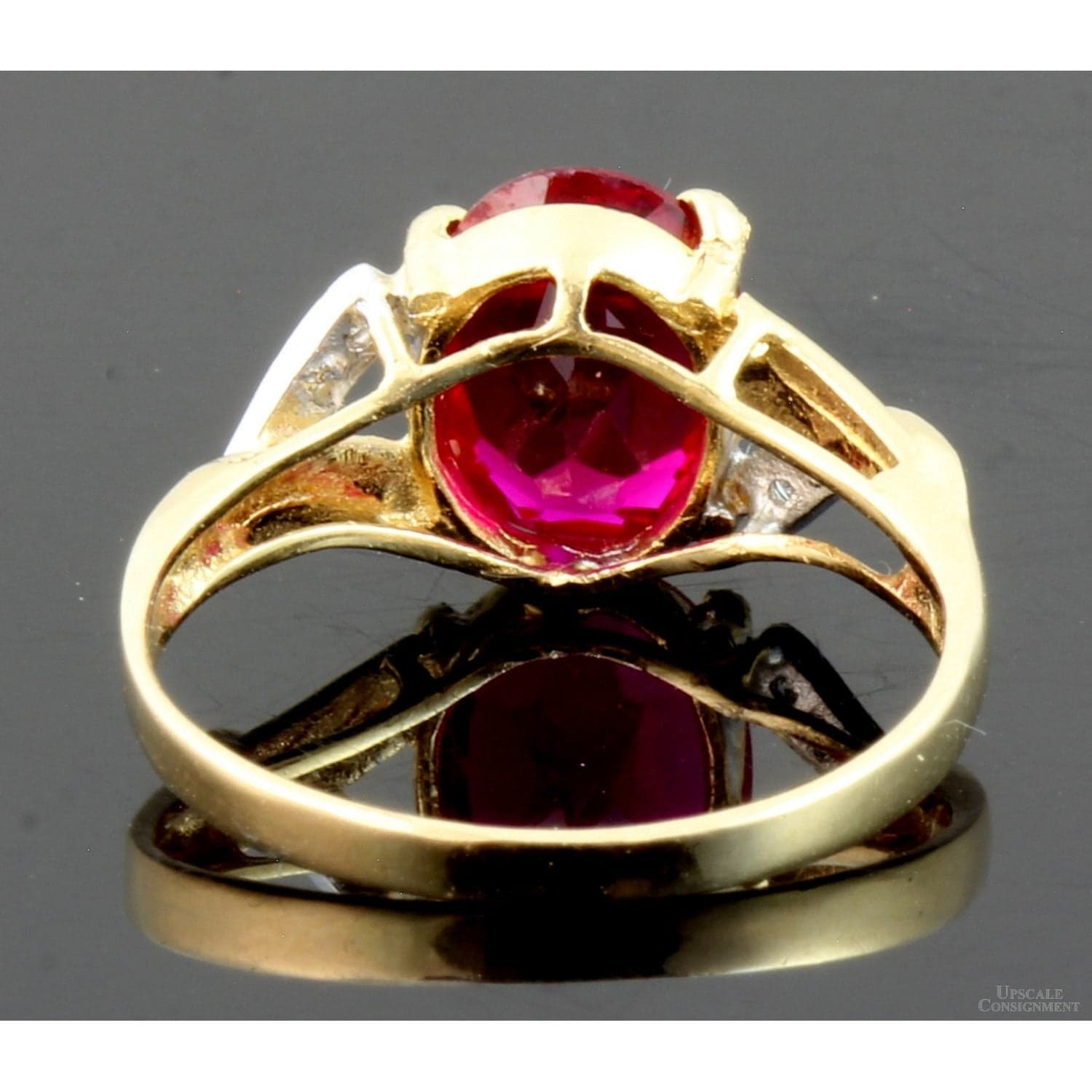2.41ct Lab-Created Ruby & Diamond 14K Yellow Gold Ring - Size 5.25 - Thumbnail 4