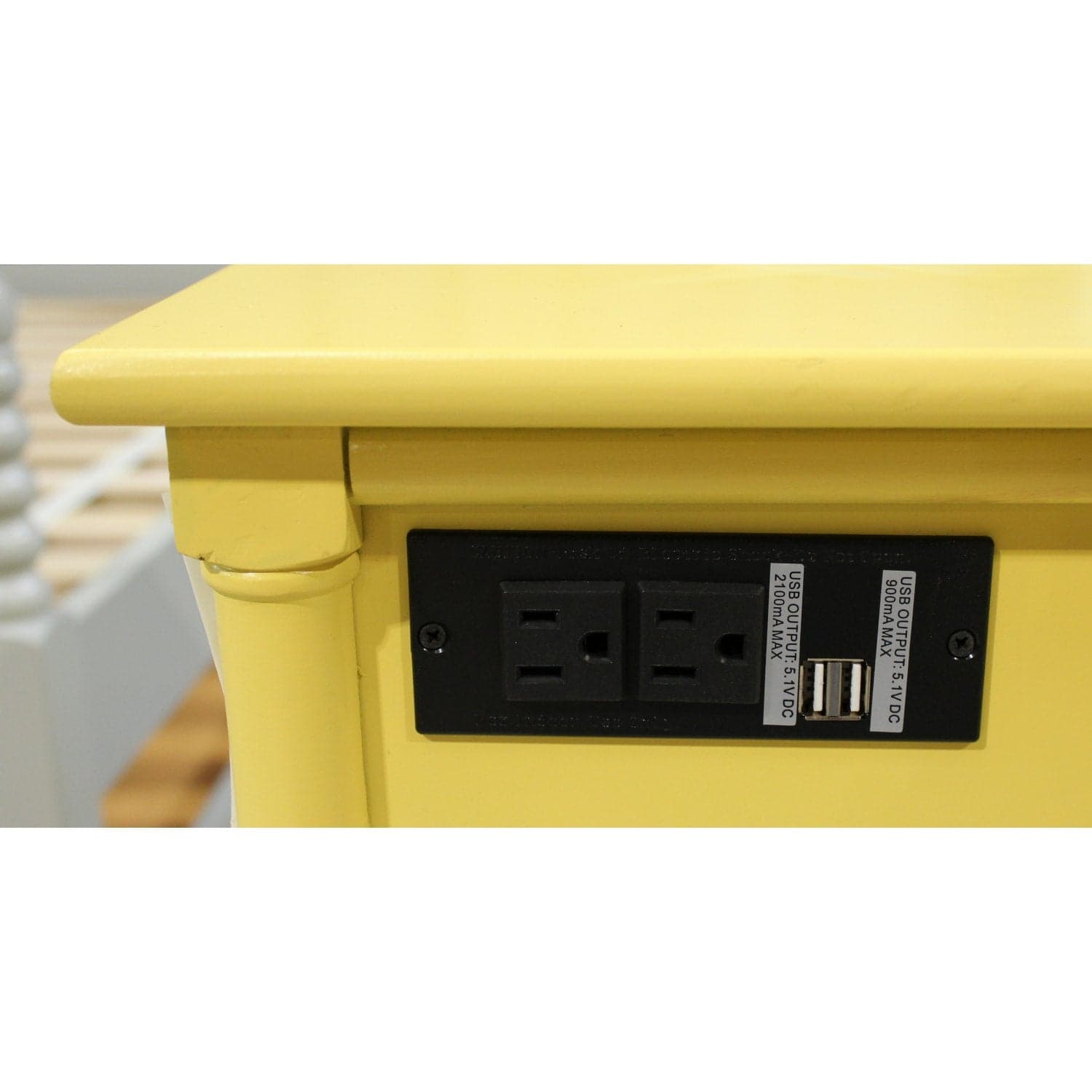 Yellow Faux Bamboo Leg Nightstand - Yellow - Thumbnail 5