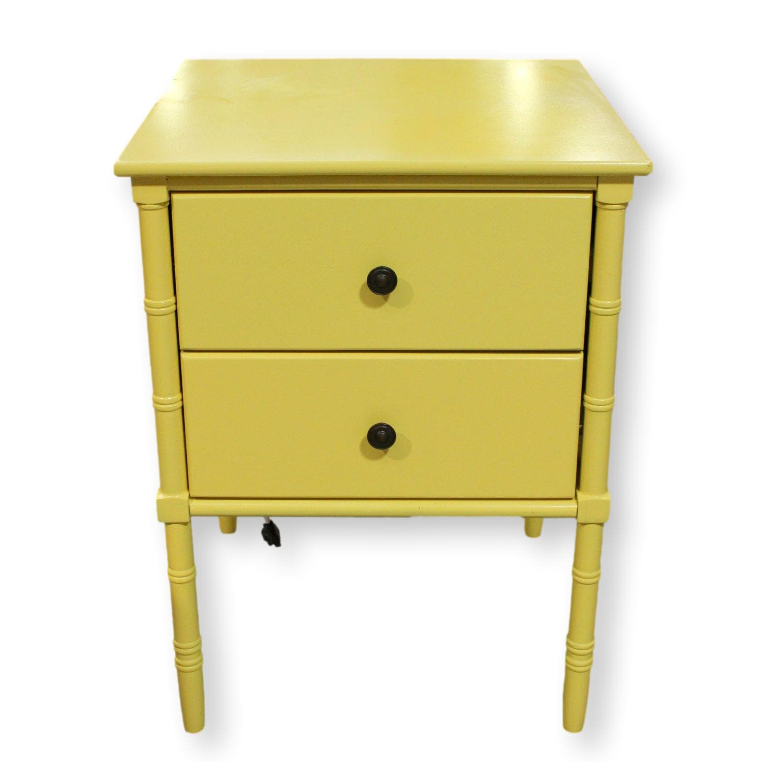 Yellow Faux Bamboo Leg Nightstand - Yellow - Image 1